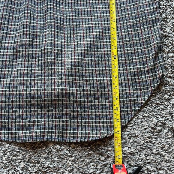 Vntg 90s Old Navy Mens Small Green, Brown Gray Plaid 100% Cotton Button up Shirt - Picture 8 of 8